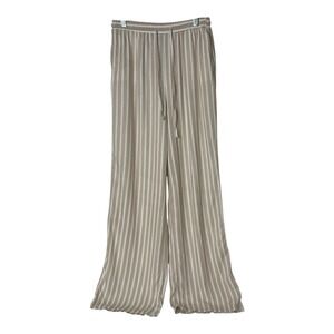 Fusionista Tan‎ & Cream Striped Lightweight Pants Beach Summer Women's Medium
